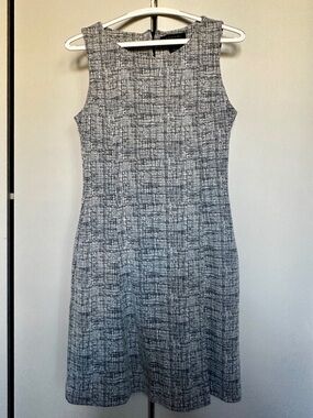 TAHARI Gray Textured Sleeveless Midi Pencil Skirt Dress US 4 Workwear Cocktail